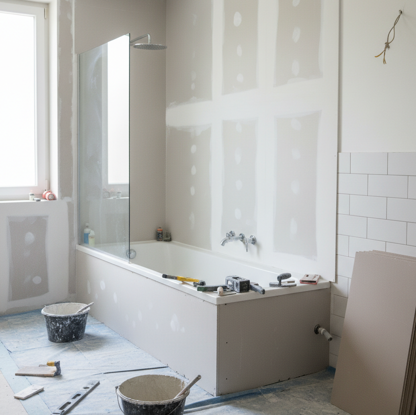 Artisan plaquiste Toulon pour pose de plaques en placo dans une salle de bain